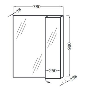 Зеркало c полками Jacob Delafon SOPRANO EB1336-NF